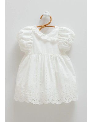 Caramell Soft Lace Brodeli Elbise - Ekru - 3 Yaş Ekru