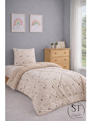 Shopyteks Tek Kişilik Welsoft Puffi Uyku Seti 155X215 | Lastikli Çarşaflı | 2 Adet Yastık Kılıflı | Pamuklu % Yumuşak