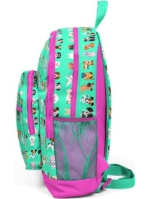 Ecosell Su Yeşili Köpek Desenli Dört Bölmeli Okul Sırt Çantası 23465