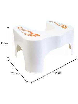 Ecosell Klozet Taburesi, 44 x 21 x 31 Cm, Beyaz