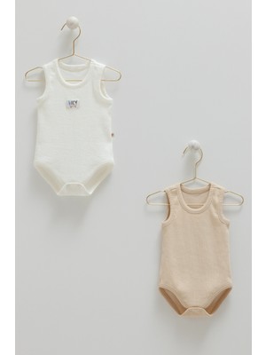 Caramell Basıc Kaşkorse Kolsuz Ikili Body - Ekru - 68-74 cm Ekru