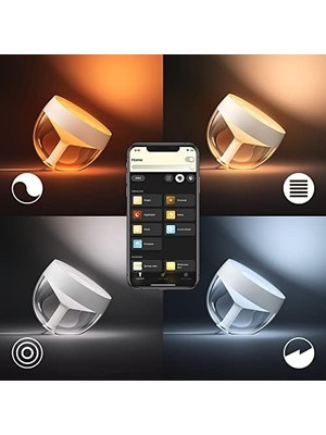 Ecosell Hue Beyaz ve Renkli Ambiance Masa Lambası Beyaz 520LM, Kısılabilir, 16 Milyon Renk, Derin Karartma Işlevi, Uygulama Üzerinden Kontrol Edilebilir, Amazon Alexa (Echo, Echo Dot) ile Uyumlu