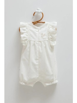 Caramell Mını Lady Kol Fırfırlı Keten Barbatöz - Ekru - 68-74 cm Ekru