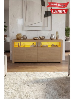 PlatinReyon Sur Ledli Tv Ünitesi 164 cm Beyaz