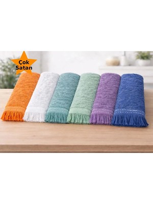 Aşkana Mutfak Havlusu 6 Adet,30X47 cm Renkli Kurulama Bezi ,El Havlusu 6 Parça (Nişan-Düğün,Hediyelik)