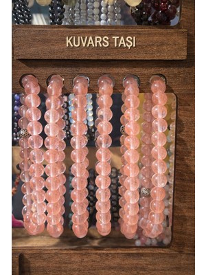 Gül Kuvars Doğaltaş Bileklik
