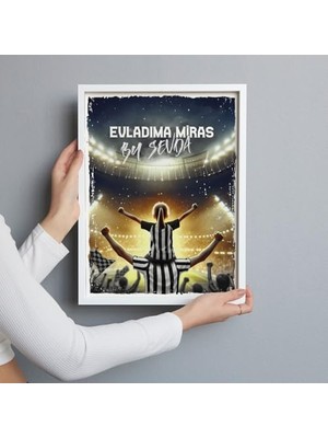 Ecosell Siyah Beyaz Taraftarlara Özel Beyaz Çerçeve