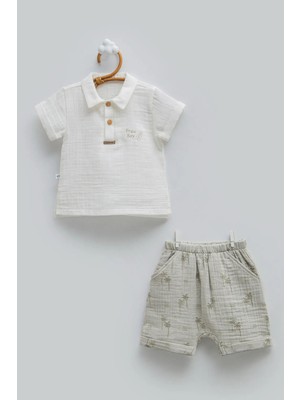 Caramell Free Boy Müslin Alt Üst Takım - Yeşil - 68-74 cm Yeşil