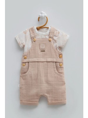 Caramell Free Boy Müslin Salopet  - Kahverengi - 80-86 cm Kahverengi