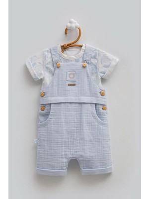 Caramell Free Boy Müslin Salopet  - Mavi - 62-68 cm Mavi
