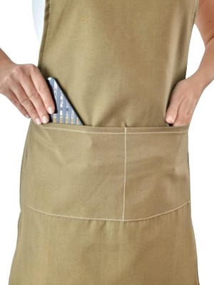 Ecosell Mutfak Önlüğü Su Geçirmez Şef Önlüğü 2 Geniş Cepli Barista Önlüğü Açık Kahve