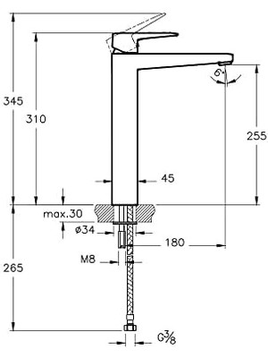 Ecosell Root Square A42733 Çanak Lavabo Bataryası, Krom