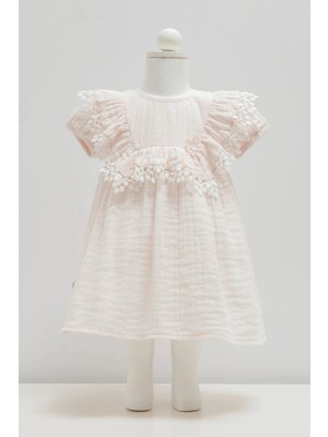 Caramell Smıle Çiçek Detaylı Elibise - Pembe - 62-68 cm Pembe