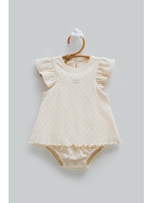 Caramell Hello Gırl Fırfır Detaylı Romper - Bej - 68-74 cm Bej