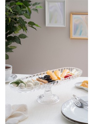 Şeffaf Ayaklı Balık Modeli Kayık Tasarım Tabak