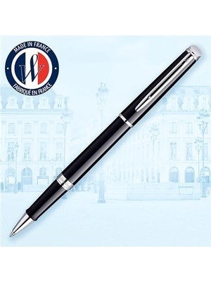 Ecosell Hemisphere Lake Siyah Krom Tasarımlı Roller Kalem, Ince Uç, Siyah Mürekkep