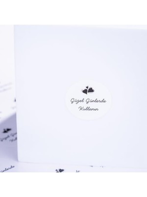 Ecosell Güzel Günlerde Kullanın, Yazılı Sticker Seti, Kalpli, 525 Adet