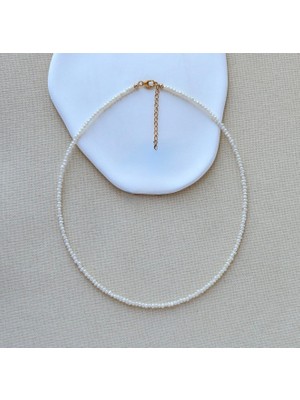 Taşmir Sertifikalı 925 Ayar Gümüş Gerçek Kum Inci Kolye