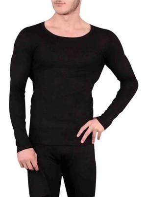 bilqasmi Tutku Erkek Termal Üst Fanila Uzun Kollu Kışlık Içlik Siyah