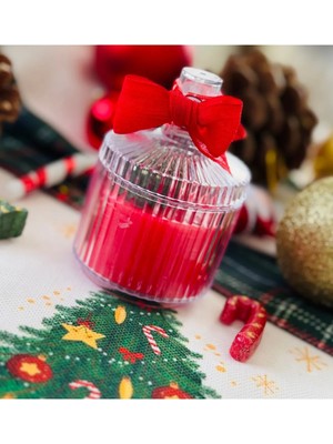 Yılbaşı Hediyesi Dekoratif 3 Adet El Yapımı Kadeh Kutulu Yılbaşı Süslü Mum