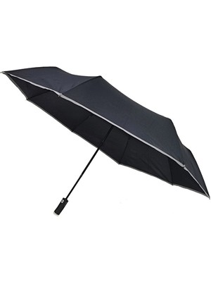 4 Adet EL-21M LED Işıklı Şemsiye Full Otomatik 2 Katlanır 8 Telli - 2 Katlamalı - Sapta LED Işık - Pongee Kumaş - Ipek Kumaş Kılıfı