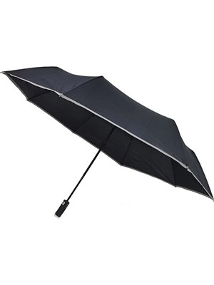 2 Adet EL-21M LED Işıklı Şemsiye Full Otomatik 2 Katlanır 8 Telli - 2 Katlamalı - Sapta LED Işık - Pongee Kumaş - Ipek Kumaş Kılıfı