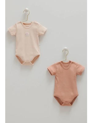 Caramell Basıc Kaşkorse Yarım Kol Body Ikili Baody - Pudra - 56-62 cm Pudra