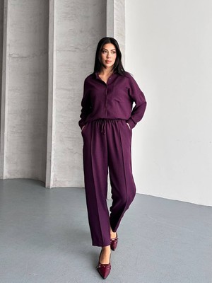 Ella Stylee Gömlek Pantolon Keten Ikili Takım