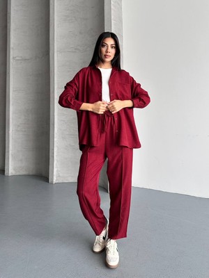 Ella Stylee Gömlek Pantolon Keten Ikili Takım