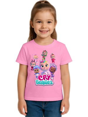 Sedirli Unisex Cry Babies Baskılı Çocuk Tişört Pamuklu Penye Kumaş