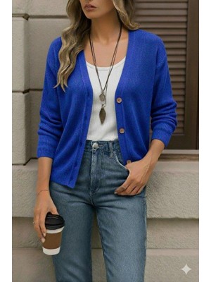 Modatıkla Düğme Detay Triko Bluz