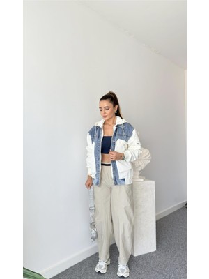 Qimya Butik Veto Kadın Jean Detatylı Kapüşonlu Yağmurluk Mont