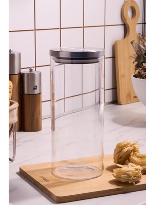 Large Capacity Glass Storage Container With Vacuum Seal, 1600 ml