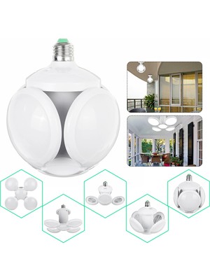 F-1997 LED Futbol Ufo Ampul E27 28W 360 Derece Katlanır Lamba LED Spot Işık Beyaz Glop LED