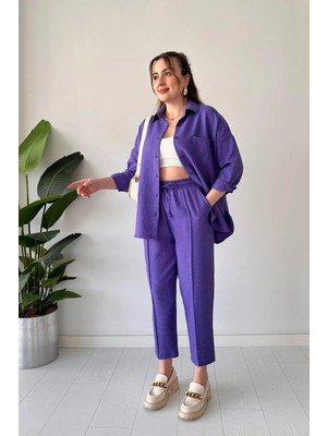 Ella Stylee Gömlek Pantolon Keten Ikili Takım