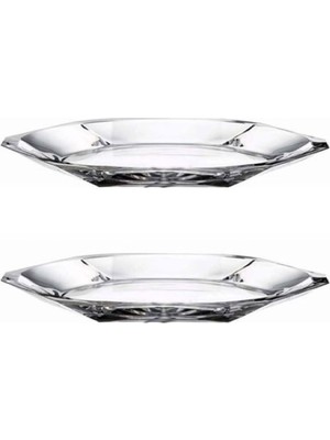 2'li Nude Reflection Serisi Cam Kristal Sunum Tabağı Seti