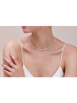 Taşmir 925 Ayar Gümüş Sertifikalı Doğal Kum Inci Kolye