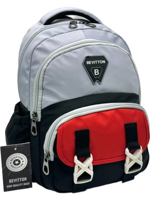 Bevitton Gri-Siyah Hafif Suya Dayanıklı Unısex Lüks Günlük Mini Sırt Çantası