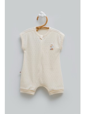 Caramell Hello Boy Fermuarlı Barbatöz - Bej - 56-62 cm Bej