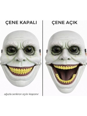 Değirmen Grup Hareketli Çene Mekanizmalı Yeşil Korku Maskesi