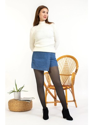 LaRosa Lingerie Kadın Peluş Kışlık Termal Tayt Külotlu Çorap Yüksek Bel Toparlayıcı Içlik Ten Görünümlü