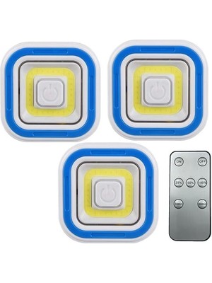 Derin Stok PM-6936 Cob Ledli Pilli Uzaktan Kumandalı Üçlü Lamba