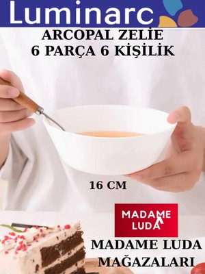 Beyaz 16 cm 6'lı Çok Amaçlı Kase Seti, Çorba, Salata ve Meyve Sunumu