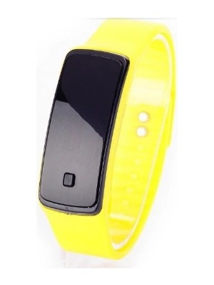 Derin Stok Siyah Ekranlı LED Kol Saati (Sarı)