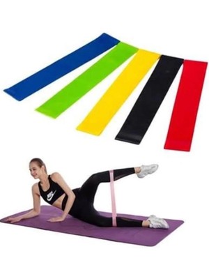 Derin Stok Aerobik Bant 5 Li Pilates Yoga Bandı *