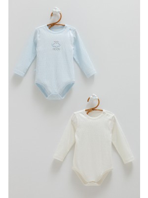 Caramell All Tıme Boy Bebek Çıtçıtlı Body-Ikili - Mavi - 80-86 cm Mavi