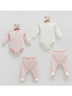 Caramell All Tıme Gırl Body Pantolon 4lü Set - Gül Kurusu - 50-56 cm Gül Kurusu