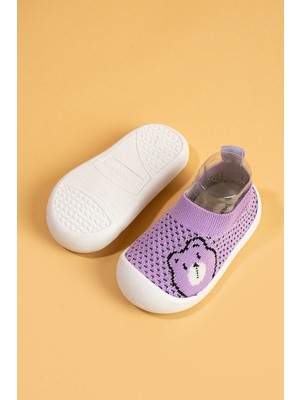 Mumenim Sakow Çocuk Bebek Ortopedik Taban Hafif Kaymaz Taban Mor Ilk Adım Spor Ayakkabı