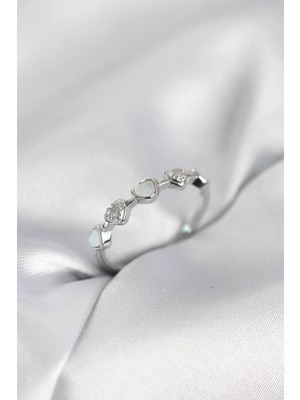 Sb Shopping Gümüş Renk Kalp Model Zirkon Taşlı Pirinç Kadın Yüzük