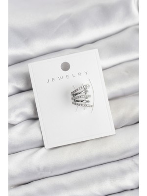 Similar Gümüş Renk Pirinç Zirkon Taşlı Kıkırdak Earcuff Küpe - TJ-BKP11620